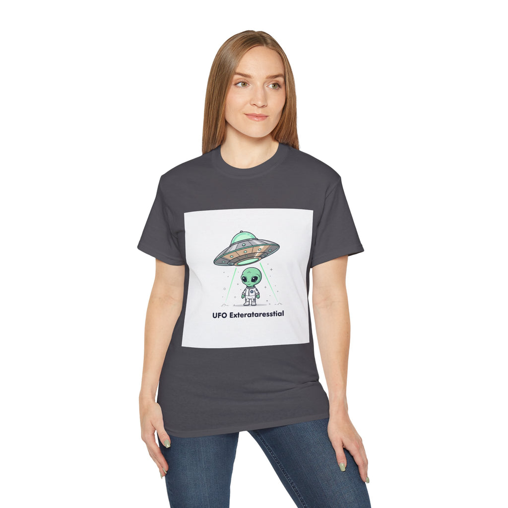 Alien UFO T-Shirt — "UFO Extraterrestrial" Cute Space Graphic Tee Adult Unisex
