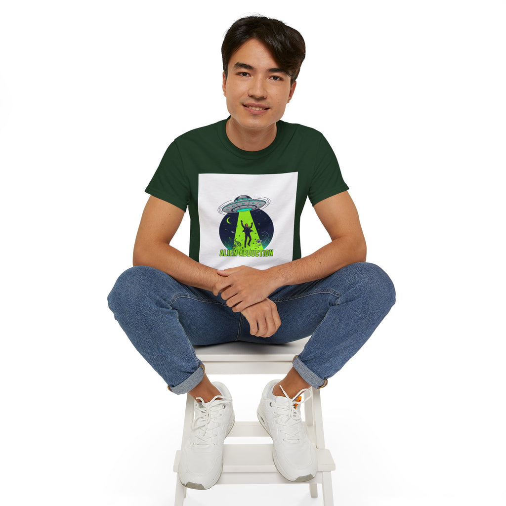 Alien Abduction T-Shirt — UFO Beam Silhouette Tee