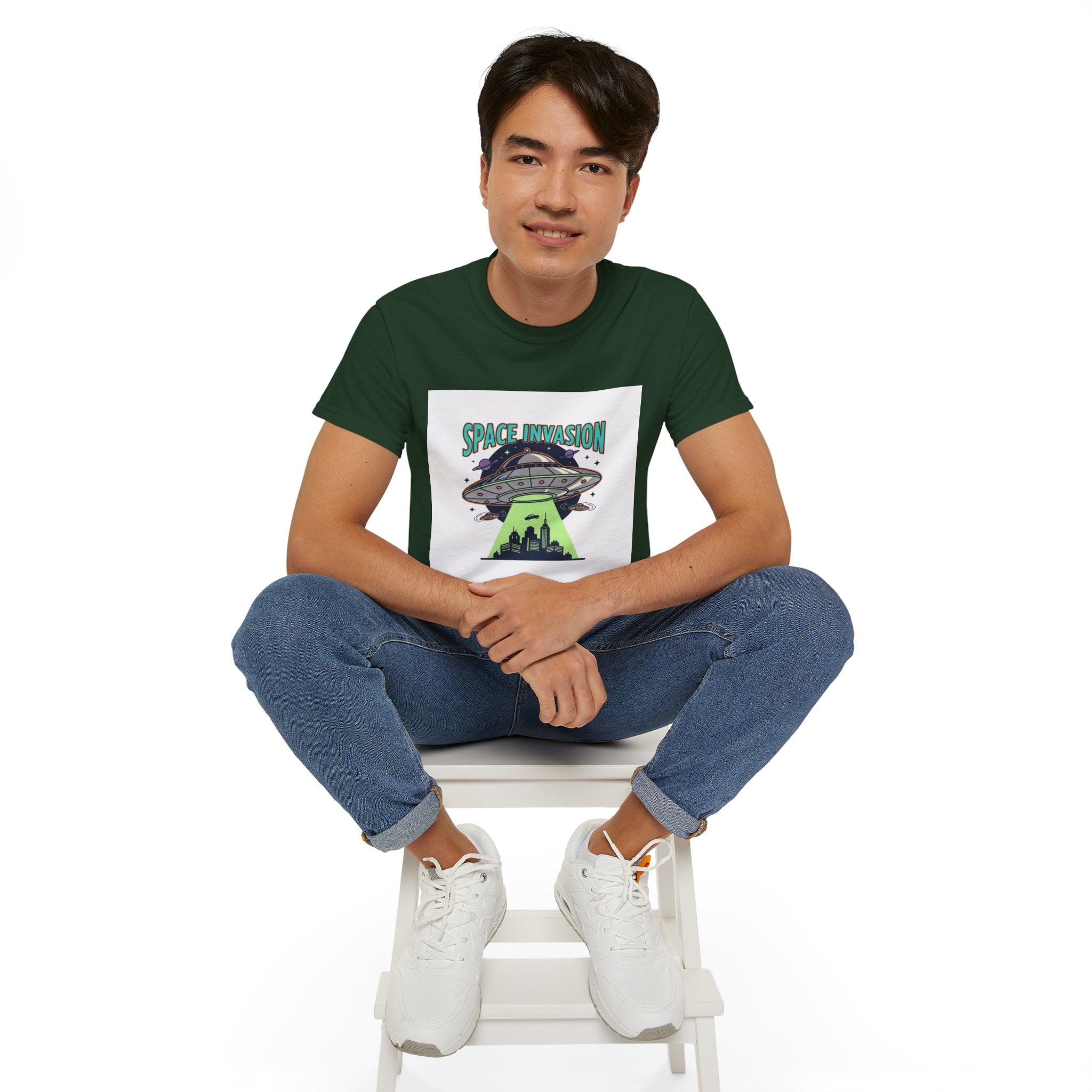 Space Invasion UFO T-Shirt — Alien Abduction Graphic Tee