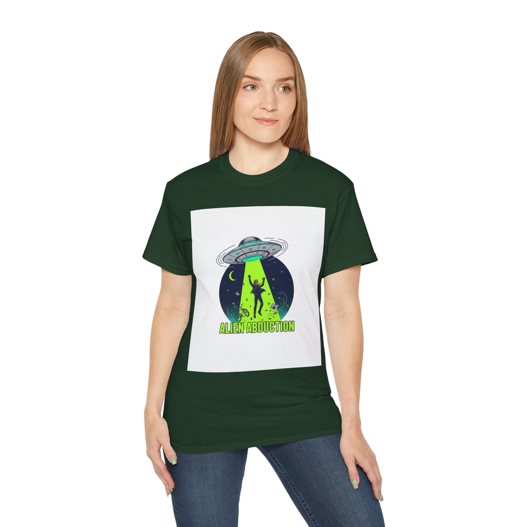 Alien Abduction T-Shirt — UFO Beam Silhouette Tee