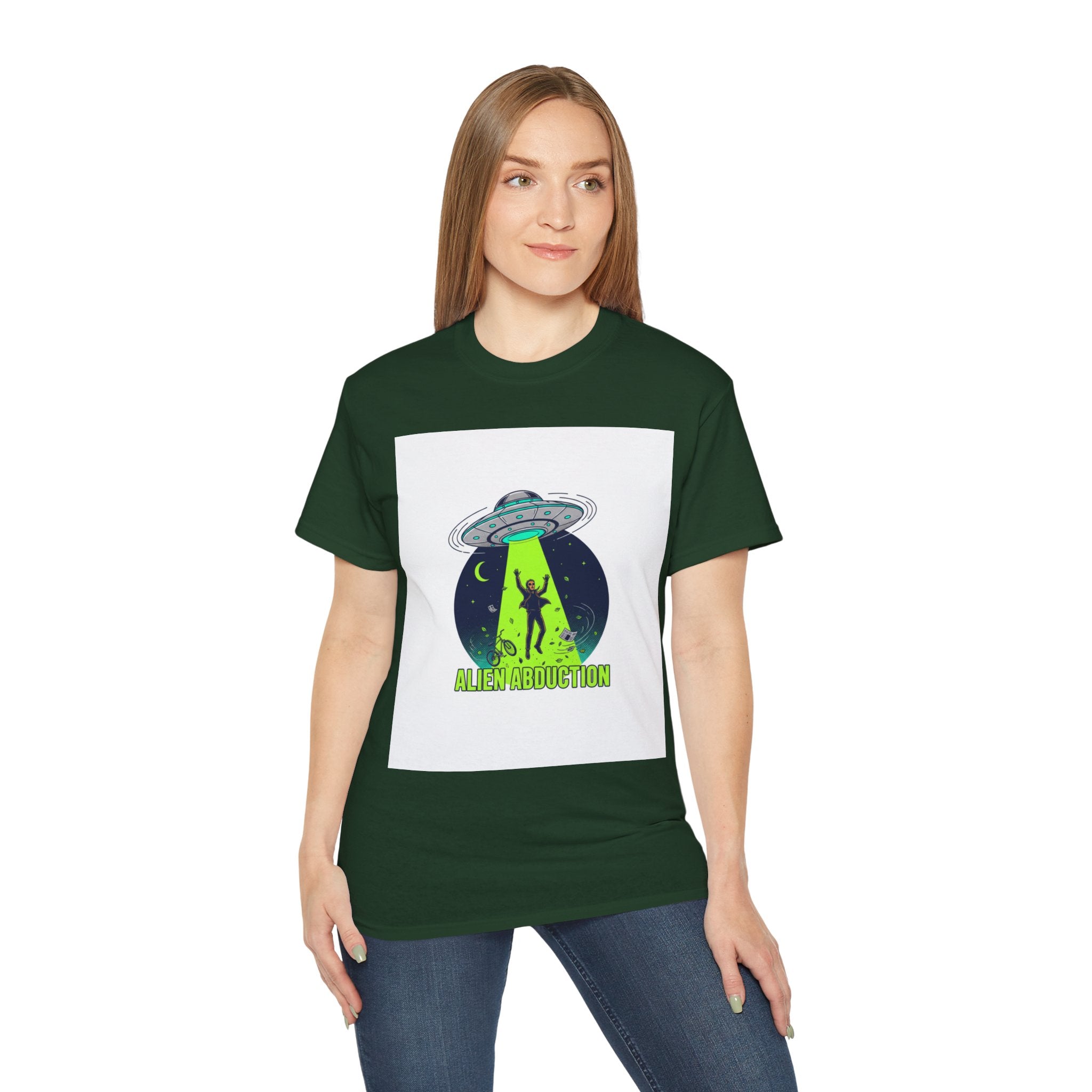 Alien Abduction T-Shirt — UFO Beam Silhouette Tee