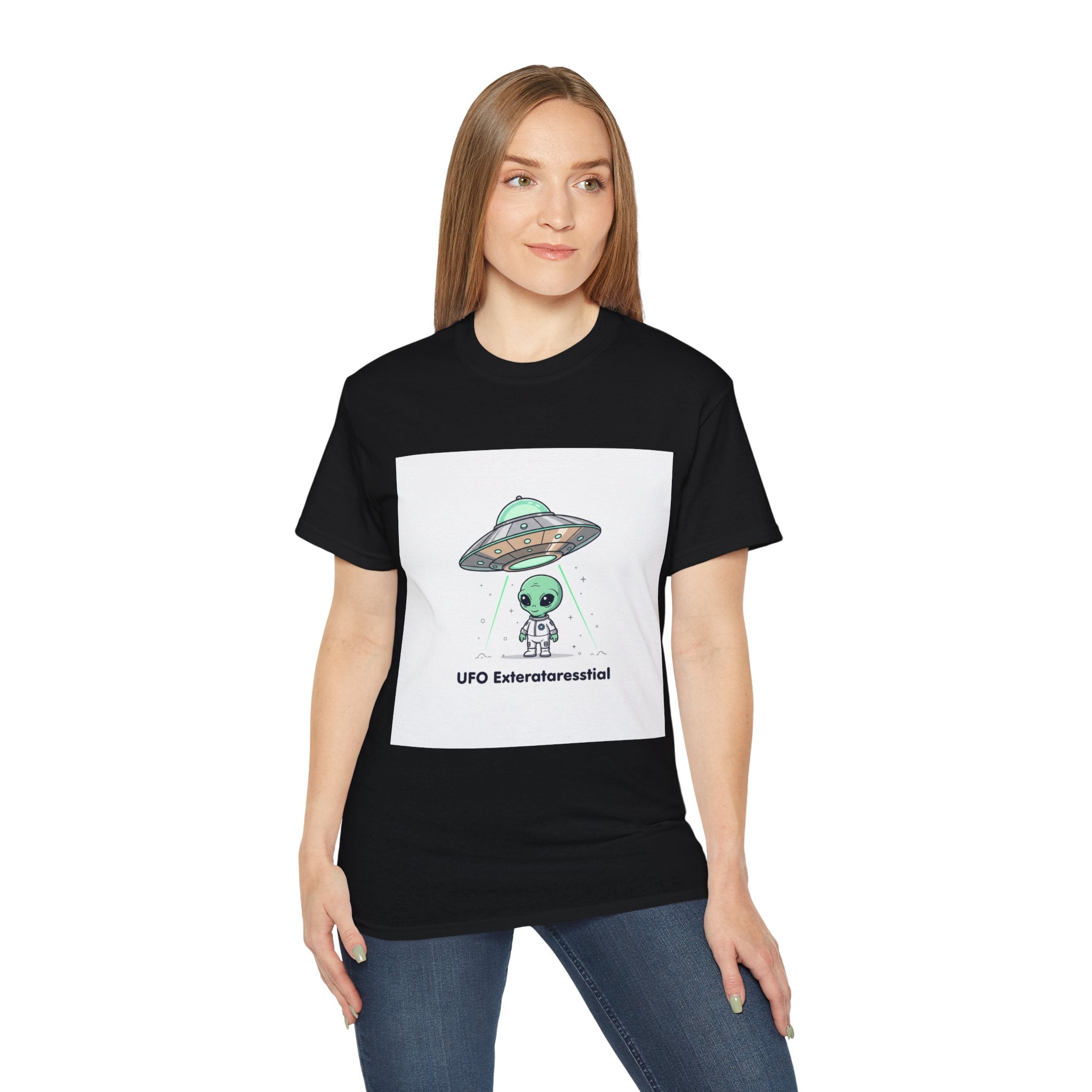 Alien UFO T-Shirt — "UFO Extraterrestrial" Cute Space Graphic Tee Adult Unisex