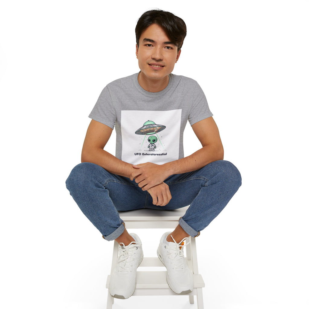 Alien UFO T-Shirt — "UFO Extraterrestrial" Cute Space Graphic Tee Adult Unisex