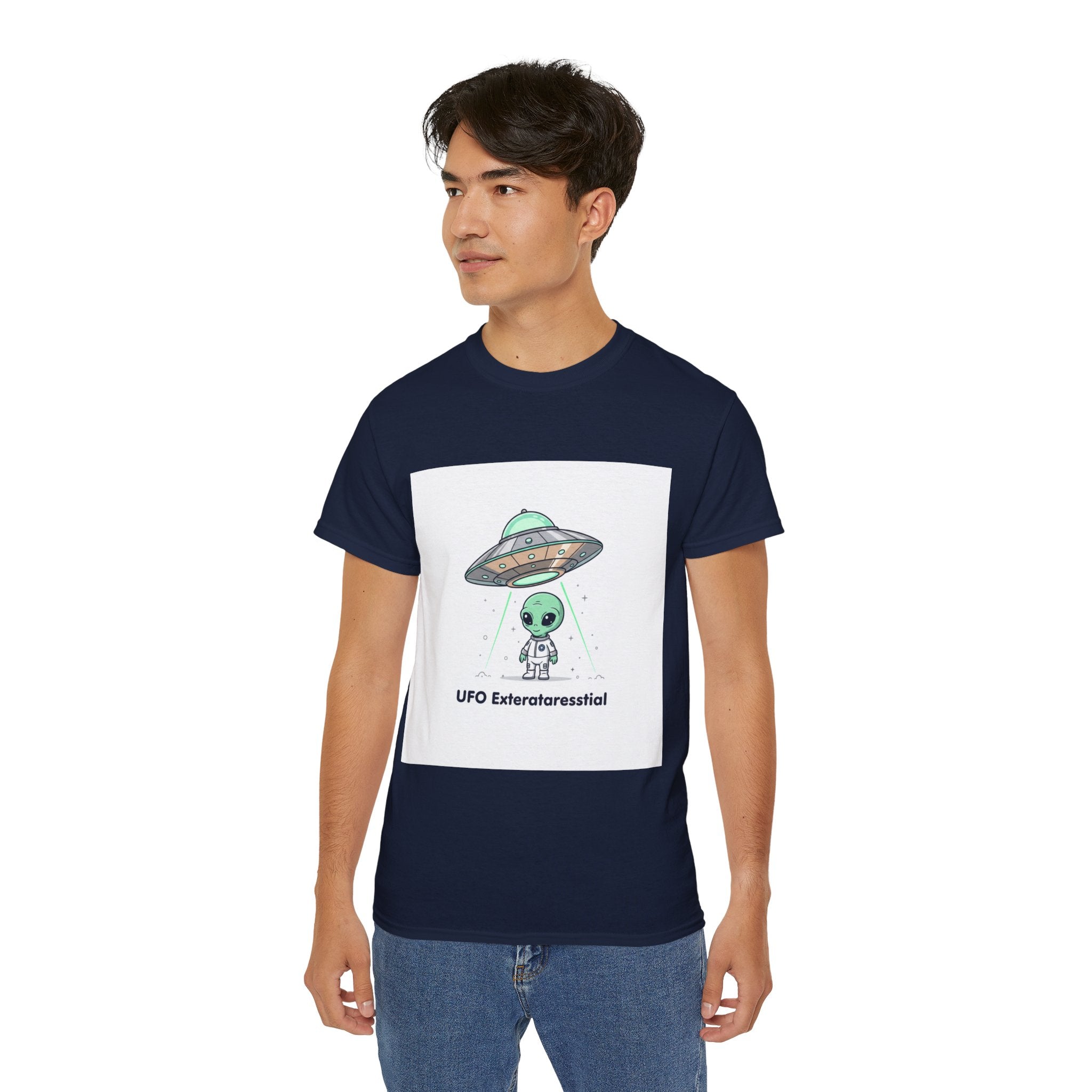 Alien UFO T-Shirt — "UFO Extraterrestrial" Cute Space Graphic Tee Adult Unisex