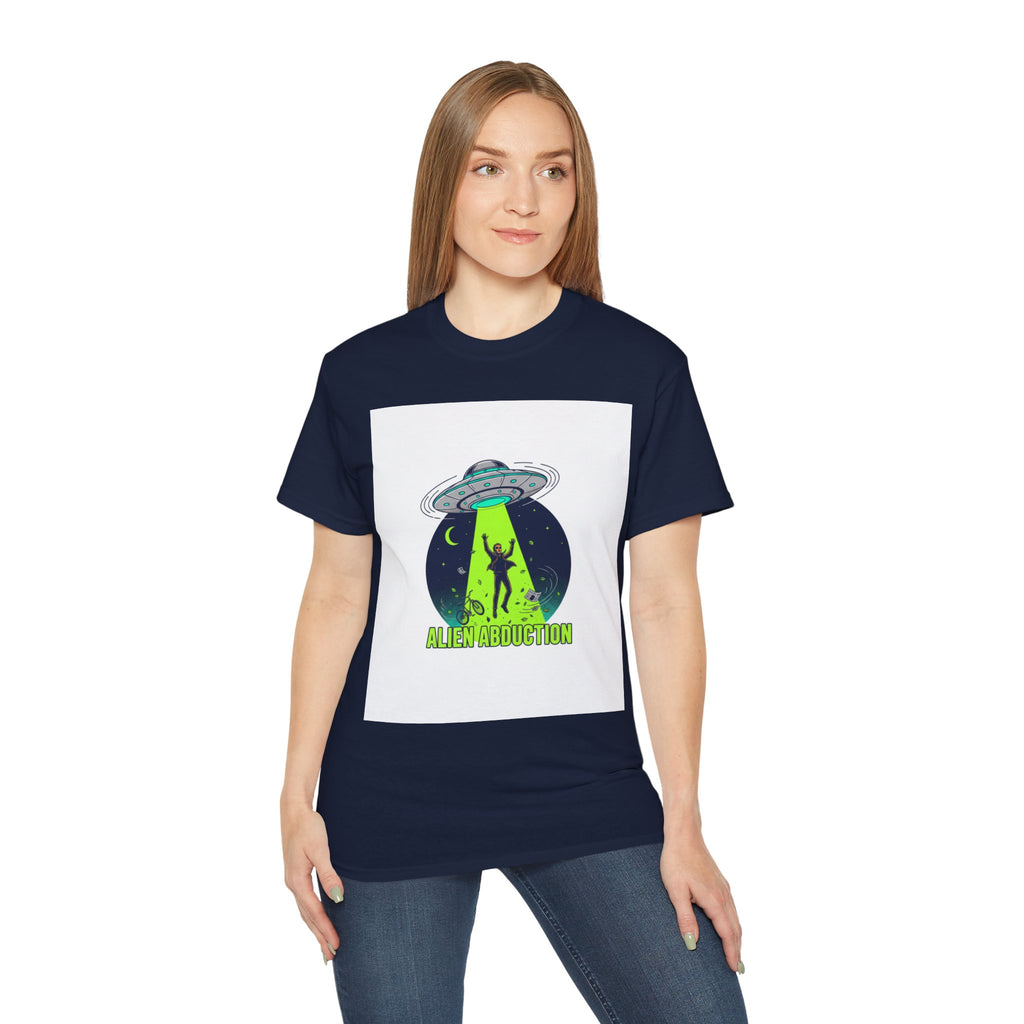 Alien Abduction T-Shirt — UFO Beam Silhouette Tee