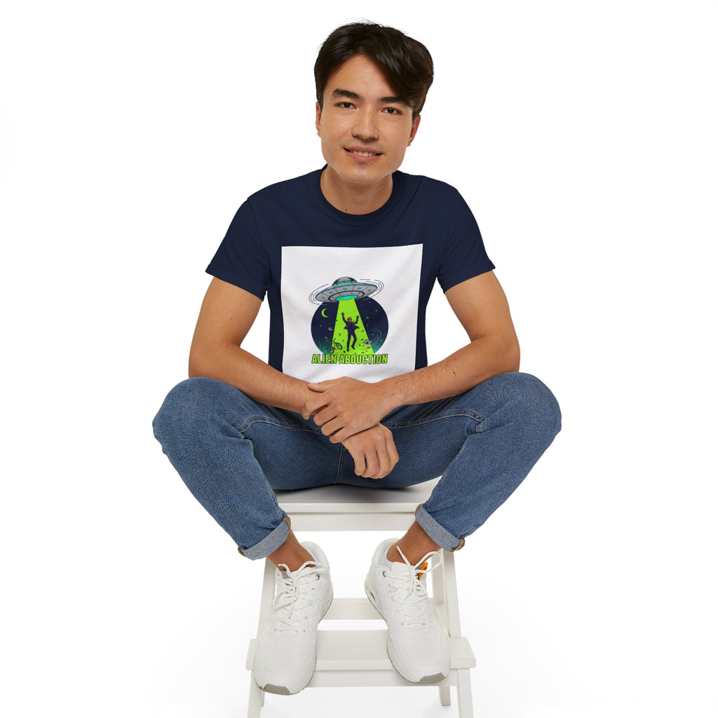 Alien Abduction T-Shirt — UFO Beam Silhouette Tee