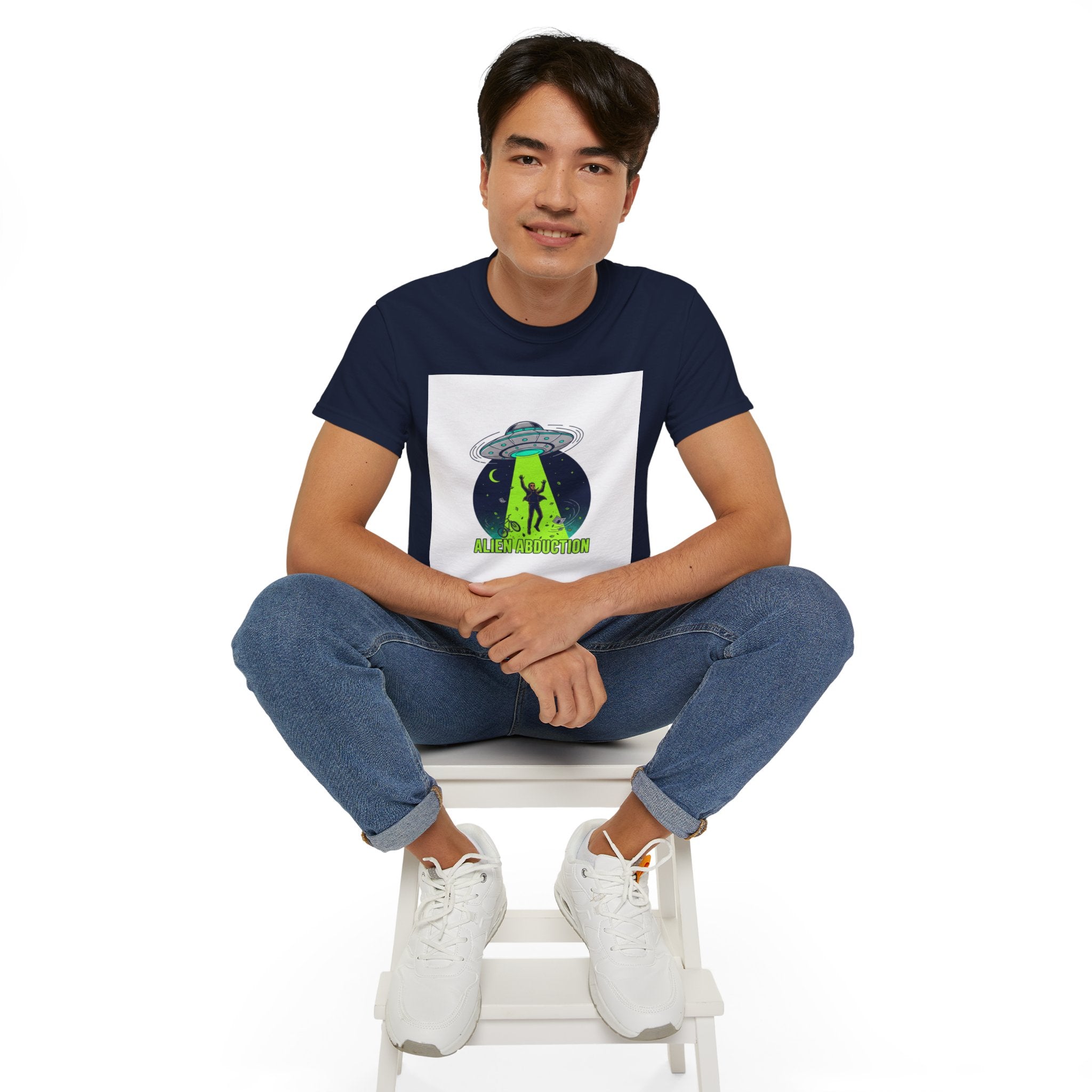 Alien Abduction T-Shirt — UFO Beam Silhouette Tee