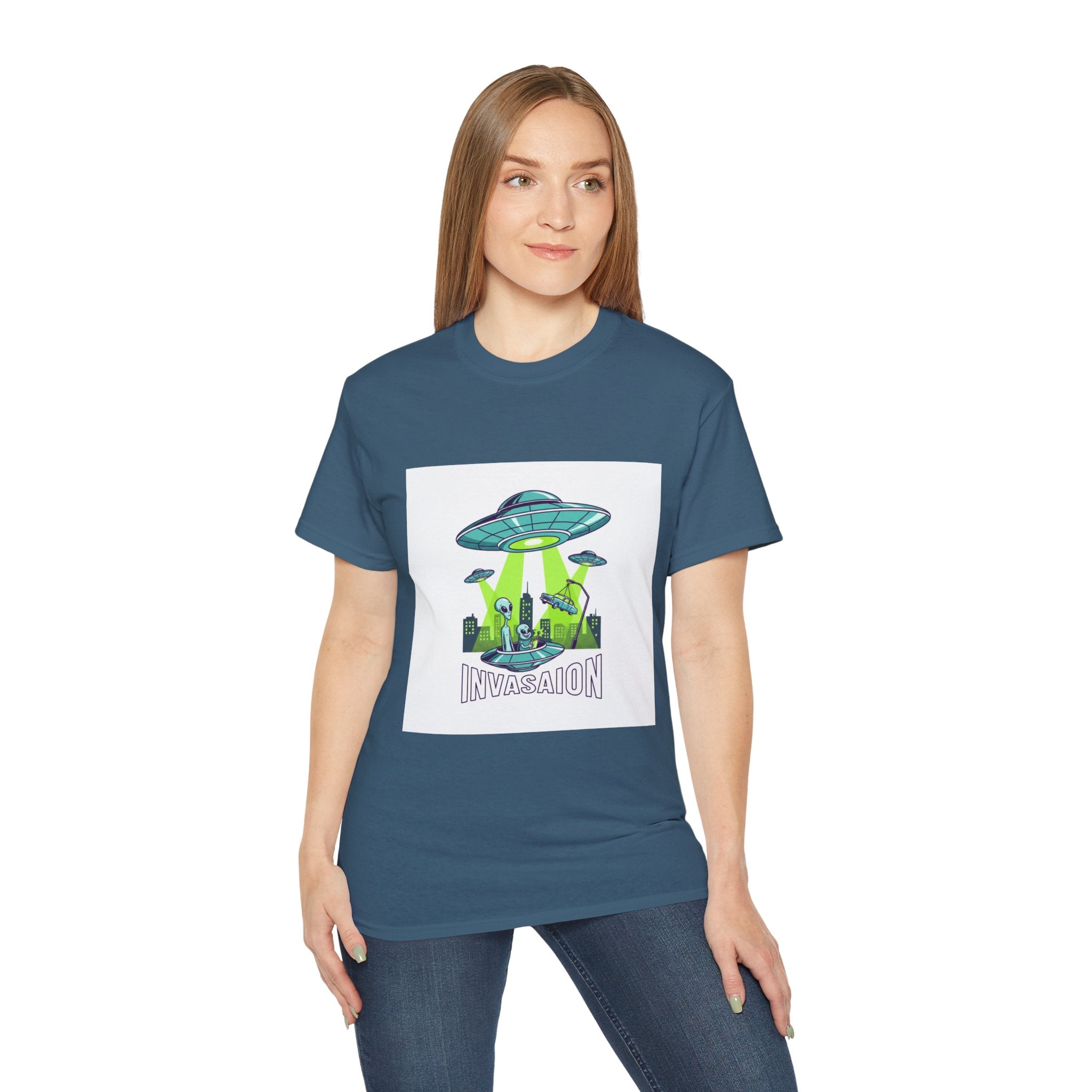 Camiseta de invasión extraterrestre — Camiseta gráfica de abducción ovni