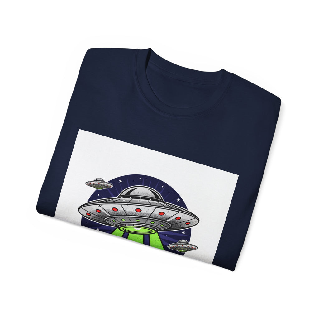 UFO Cow Abduction T-Shirt — Retro Alien Spaceship Tee Adult Unisex