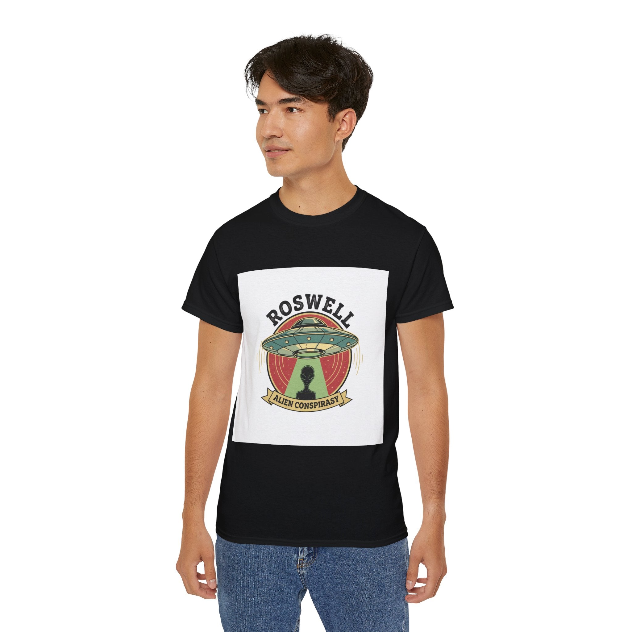 Roswell Alien Conspiracy Tee — Vintage UFO Graphic T-Shirt