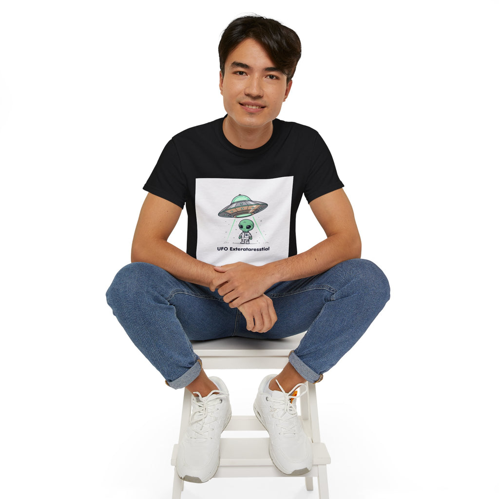 Alien UFO T-Shirt — "UFO Extraterrestrial" Cute Space Graphic Tee Adult Unisex