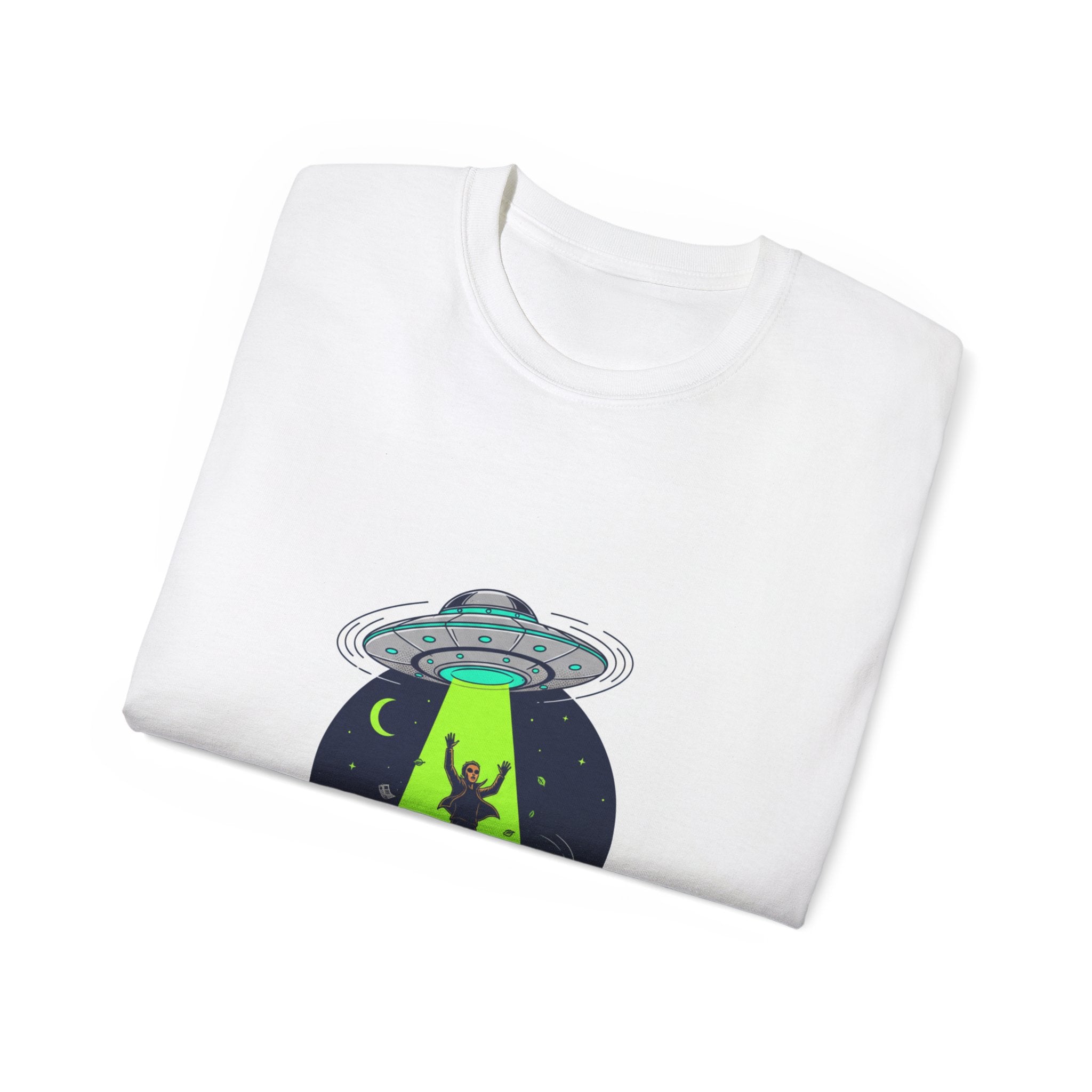 Alien Abduction T-Shirt — UFO Beam Silhouette Tee