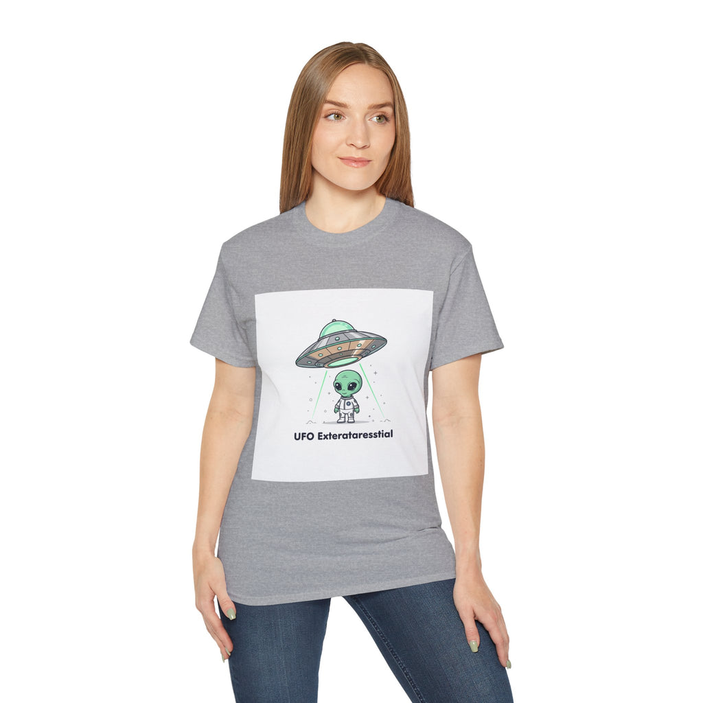 Alien UFO T-Shirt — "UFO Extraterrestrial" Cute Space Graphic Tee Adult Unisex